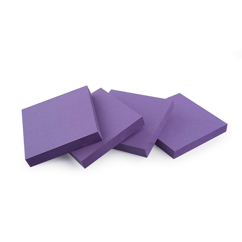 ZCZN 400 Sheets Pop-up Sticky Notes, 3 x 3 Inches, 4 Pads Bright Color Self-Stick Notes, 100 Sheets/Pad, Purple - Image 3